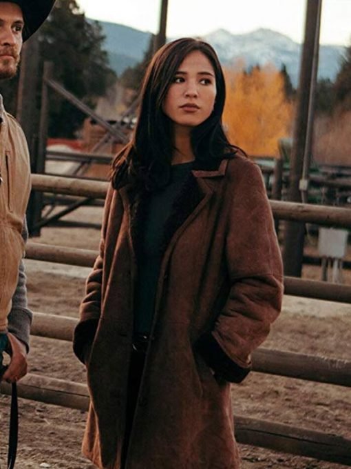 Kelsey Asbille Suede Leather Coat