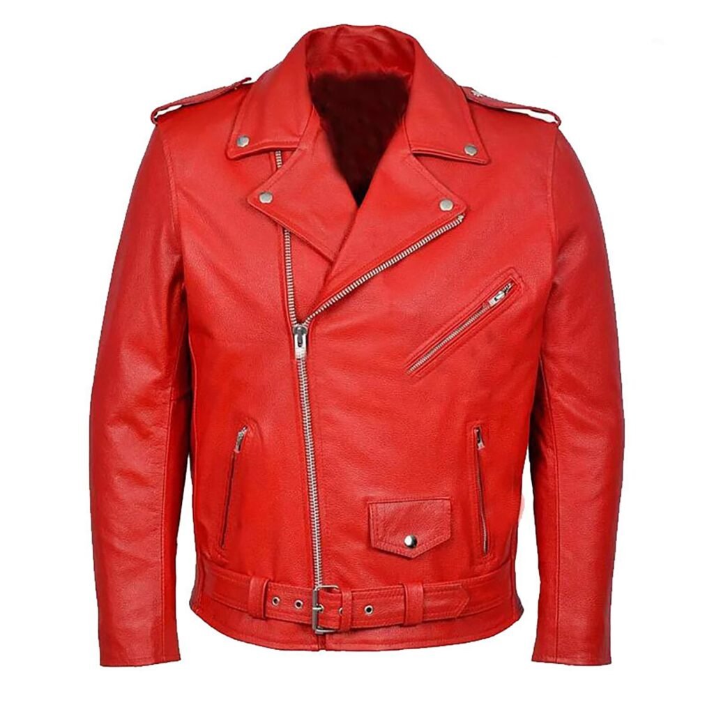 Stylish Red Leather Jacket